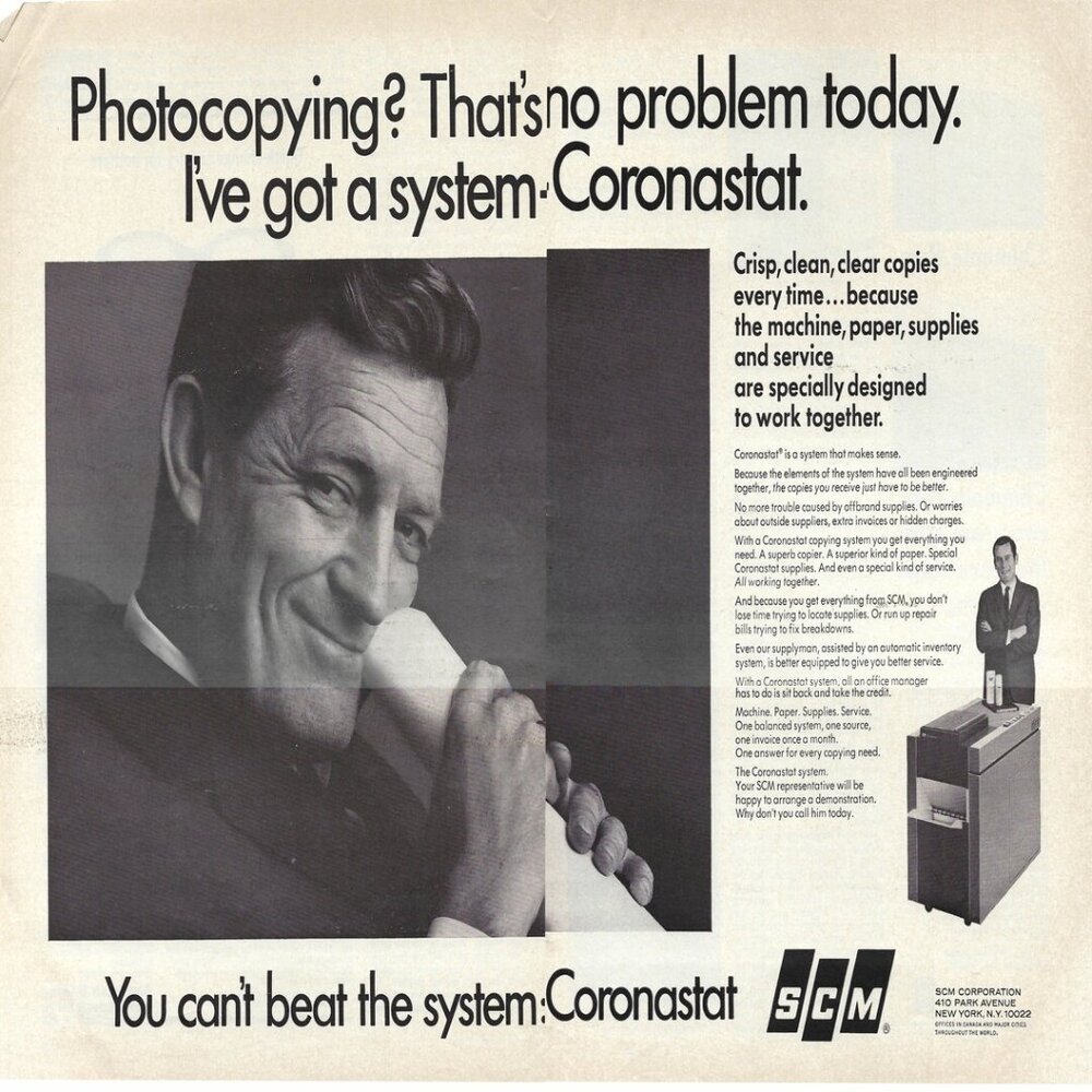 1967 SCM Coronastat Photocopying? No Problem Vintage Magazine Print Ad/Poster